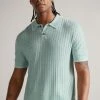 Ted Baker Blue Pitfeld Knitted Stitch Polo Shirt -tedbaker Shop Online unnamed file 4195
