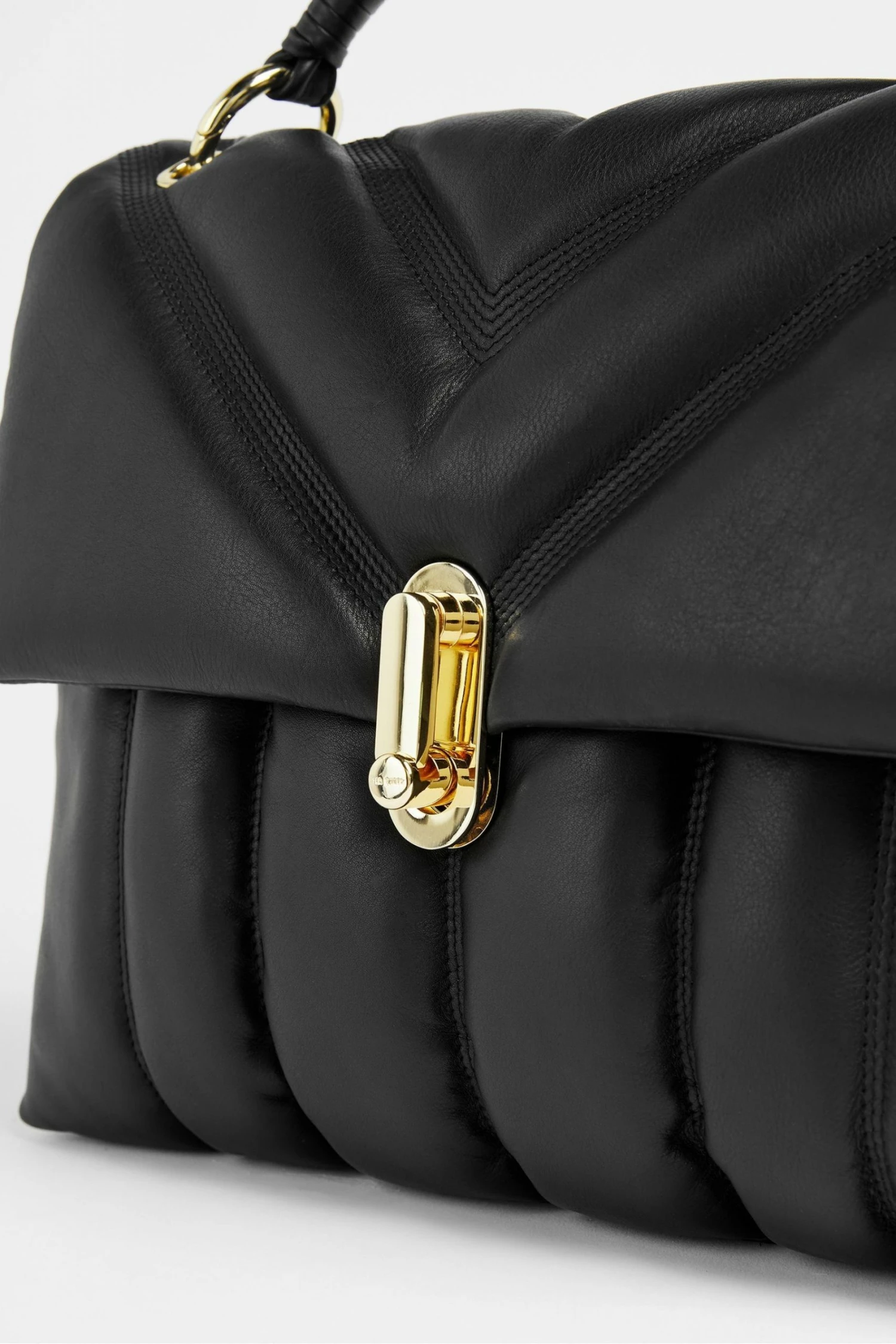 Ted Baker Ayaah Black Leather Puffer Quilt Detail Shoulder Bag 4 Ted Baker Ayaah Black Leather Puffer Quilt Detail Shoulder Bag - Image 2