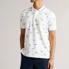 Ted Baker Narford White Printed Polo Shirt -tedbaker Shop Online unnamed file 4207
