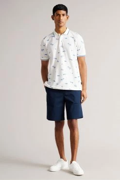 Ted Baker Narford White Printed Polo Shirt -tedbaker Shop Online unnamed file 4209