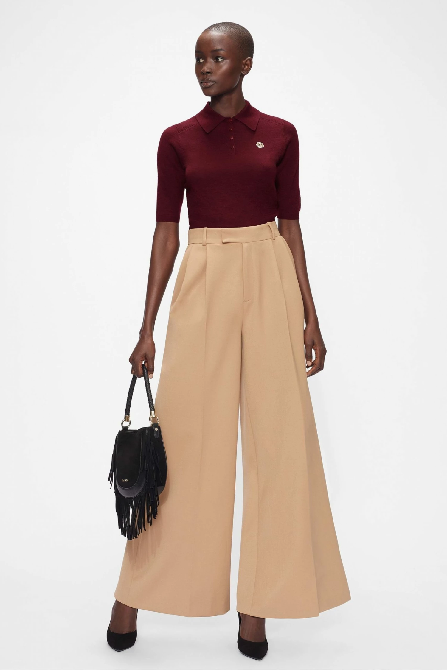 Ted Baker Womens Maroon Ameliya Merino Edit Polo Shirt 5 Ted Baker Womens Maroon Ameliya Merino Edit Polo Shirt - Image 3