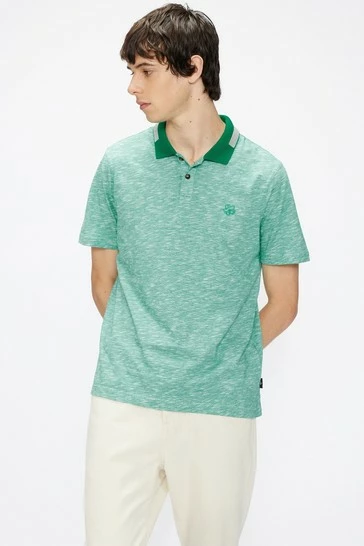 Ted Baker Green Dalmor Short Sleeve Space Dyed Polo Shirt 8 Ted Baker Green Dalmor Short Sleeve Space Dyed Polo Shirt - Image 6