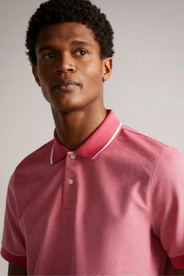 Ted Baker Ellerby Pink Ss Striped Polo Shirt 8 Ted Baker Ellerby Pink Ss Striped Polo Shirt - Image 6