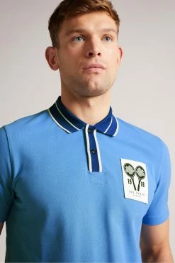Ted Baker Regent Blue Ss Piqué Polo Shirt -tedbaker Shop Online unnamed file 4240