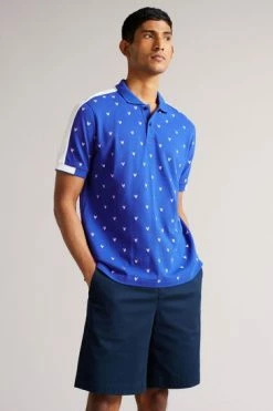 Ted Baker Billett Blue Ss Embroidered Polo Shirt -tedbaker Shop Online unnamed file 4246