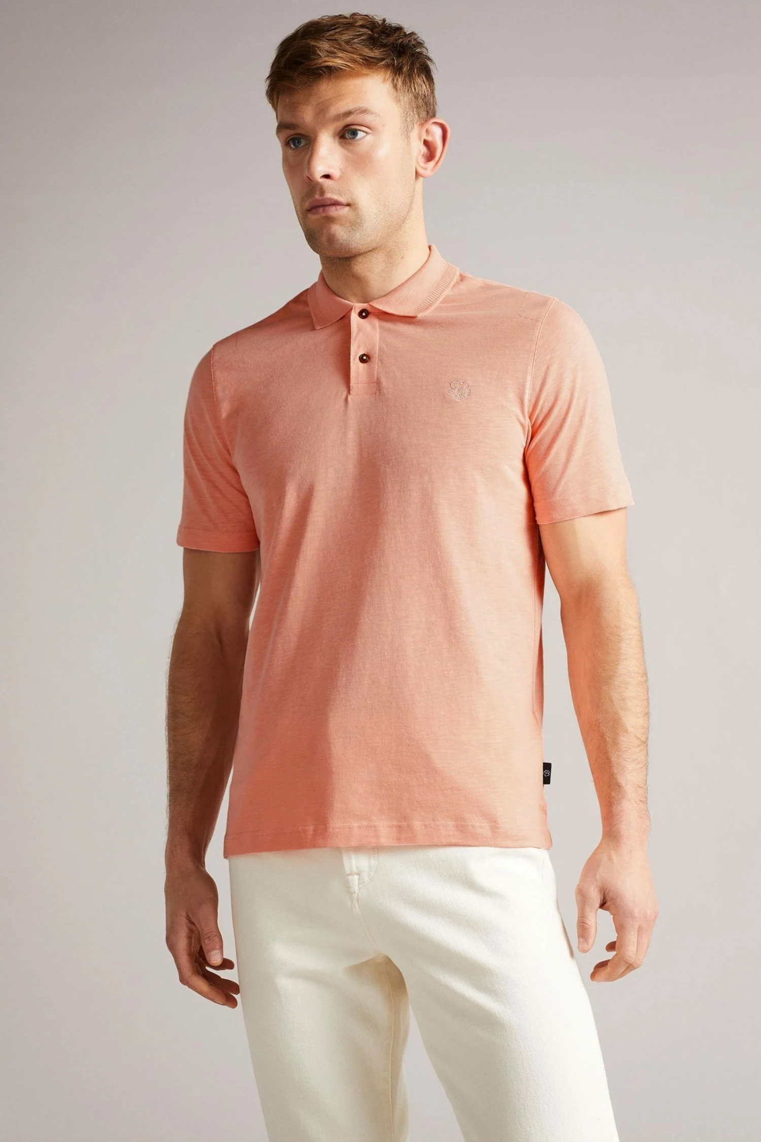 Ted Baker Delvin Light Pink Short Sleeve Polo Shirt 3 Ted Baker Delvin Light Pink Short Sleeve Polo Shirt