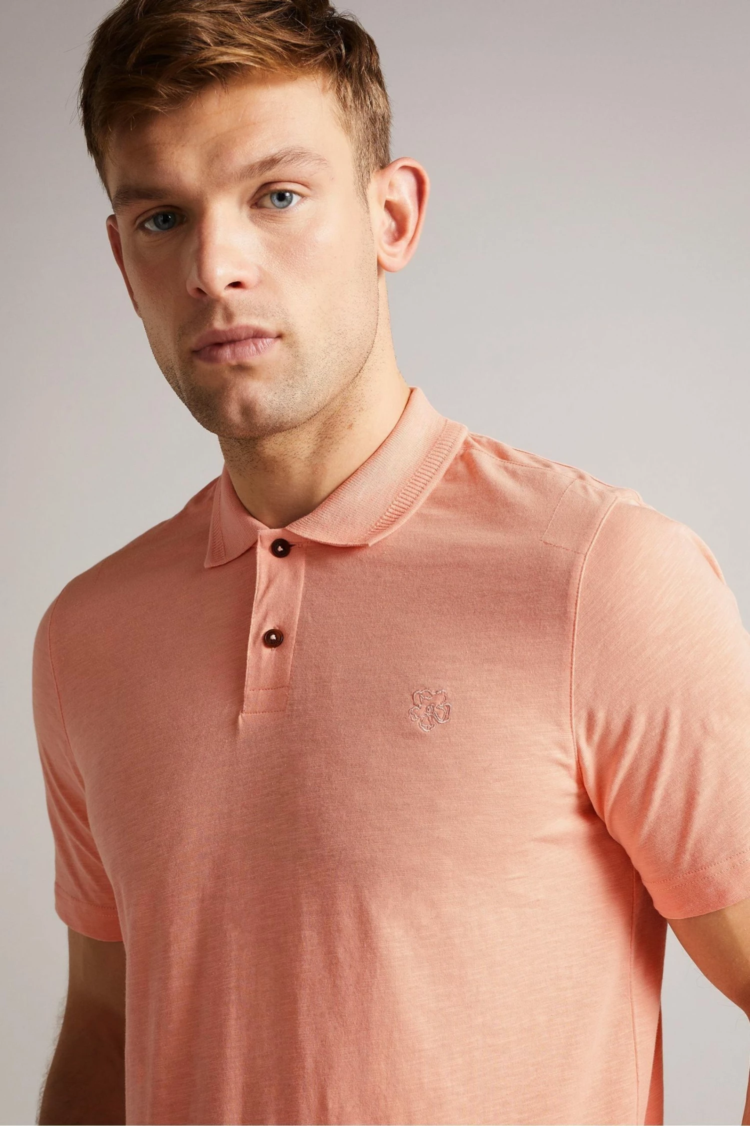 Ted Baker Delvin Light Pink Short Sleeve Polo Shirt 6 Ted Baker Delvin Light Pink Short Sleeve Polo Shirt - Image 4