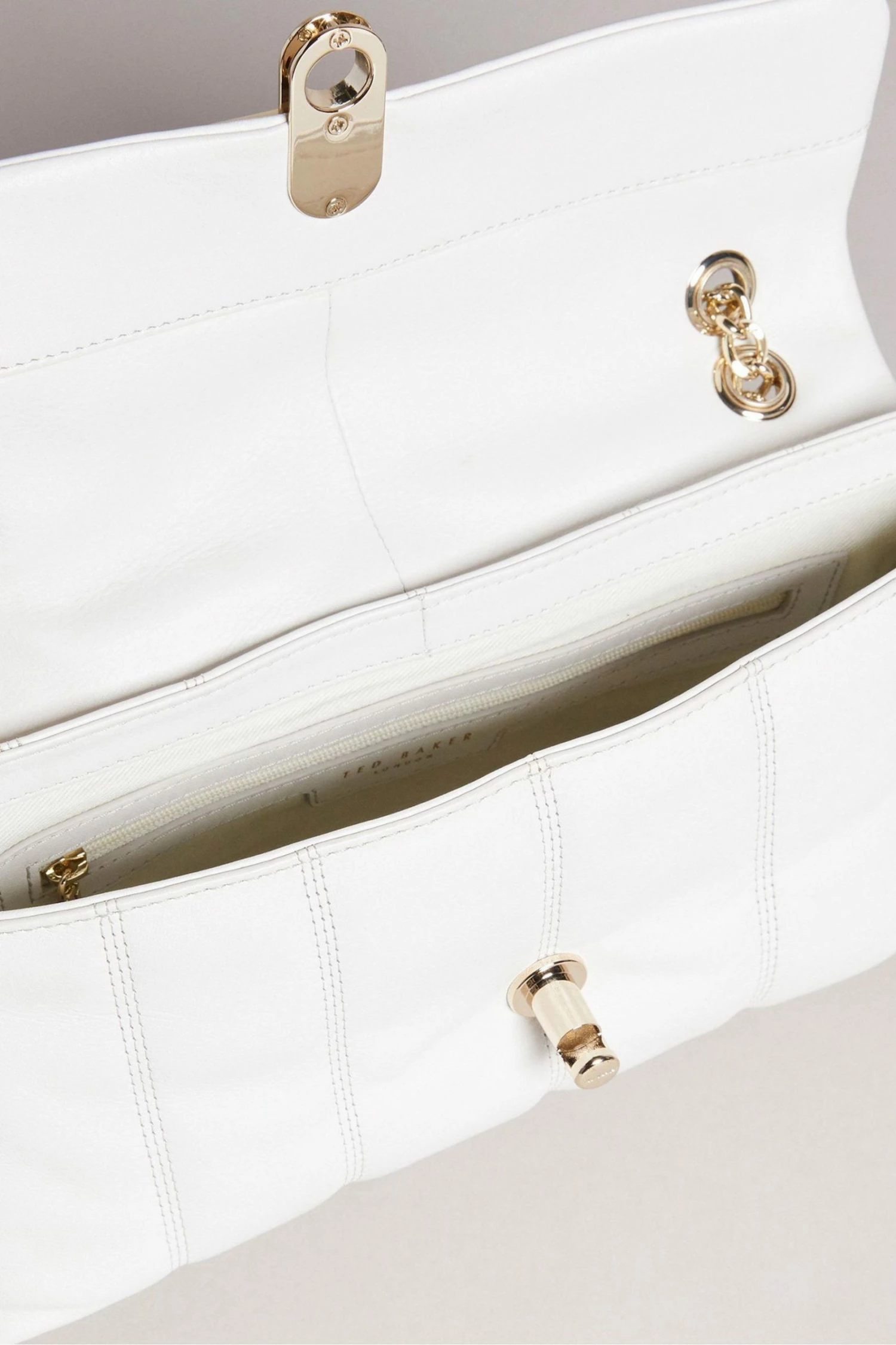 Ted Baker Cream Ayahli Leather Puffer Quilted Shoulder Bag 5 Ted Baker Cream Ayahli Leather Puffer Quilted Shoulder Bag - Image 3