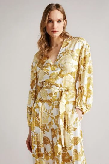 Ted Baker Yellow Adissa Wrap Top With Blouson Full Sleeve 7 Ted Baker Yellow Adissa Wrap Top With Blouson Full Sleeve - Image 6