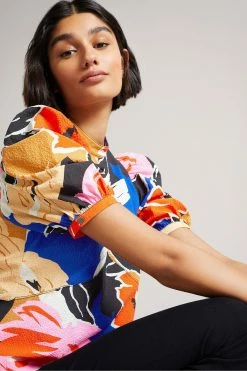 Ted Baker Black Puff Sleeve Top With Seam Detailing 11 Ted Baker Black Puff Sleeve Top With Seam Detailing -tedbaker Shop Online unnamed file 4485