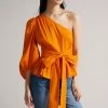 Ted Baker Orange Lera One Shoulder Top With Tie Waist -tedbaker Shop Online unnamed file 4571