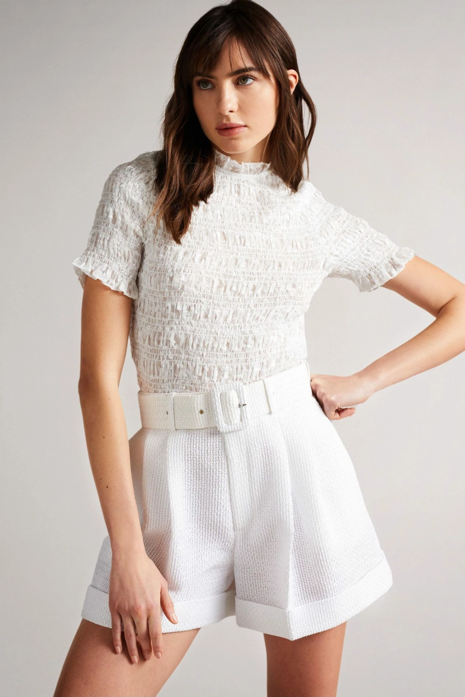 Ted Baker Womens White Tora Fitted Top 3 Ted Baker Womens White Tora Fitted Top