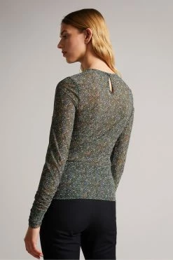 Ted Baker Savannn Black Rouched Front Jersey Top -tedbaker Shop Online unnamed file 4601