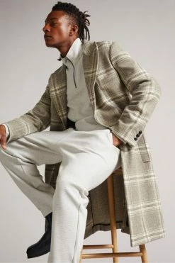 Ted Baker Natural Ogle Relaxed Fit Check Coat -tedbaker Shop Online unnamed file 4704