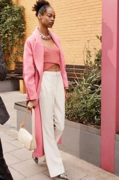 Ted Baker Oversized Deep-Pink Jjoelle Fabric Blocked Crombie Coat -tedbaker Shop Online unnamed file 4819