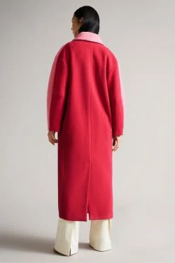 Ted Baker Oversized Deep-Pink Jjoelle Fabric Blocked Crombie Coat -tedbaker Shop Online unnamed file 4822