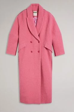 Ted Baker Oversized Deep-Pink Jjoelle Fabric Blocked Crombie Coat -tedbaker Shop Online unnamed file 4826