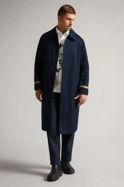 Ted Baker Dk-Navy Kames Bonded Mac