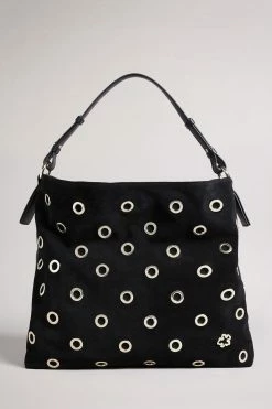 Ted Baker Meida Black Eyelet Detail Swag Bag