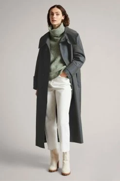 Ted Baker Dk-Blue Kayleeh Long Coat With Deep Funnel Neck Collar -tedbaker Shop Online unnamed file 4916