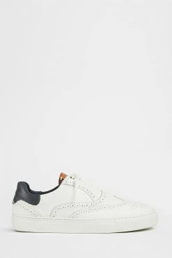 Ted Baker White Dennton Brogue Leather Cupsole Shoes