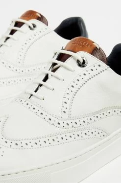 Ted Baker White Dennton Brogue Leather Cupsole Shoes -tedbaker Shop Online unnamed file 4927