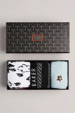 Ted Baker Coolpak Natural Assorted Three Pack Of Socks