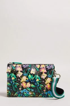 Ted Baker Parceyy Black Flirty Texture Branded Webbing Cross Body Bag