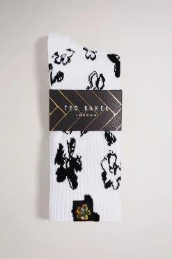 Ted Baker White Magnolia Pattern Socks