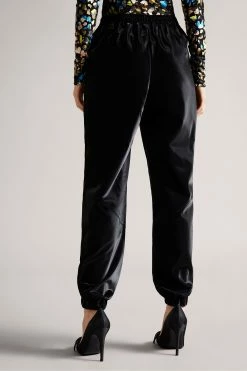 Ted Baker Black Pu Satin Relaxed Joggers -tedbaker Shop Online unnamed file 5292