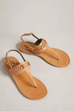Ted Baker Tan Brown Jazmiah Leather Toe Post Flat Sandals -tedbaker Shop Online unnamed file 5380