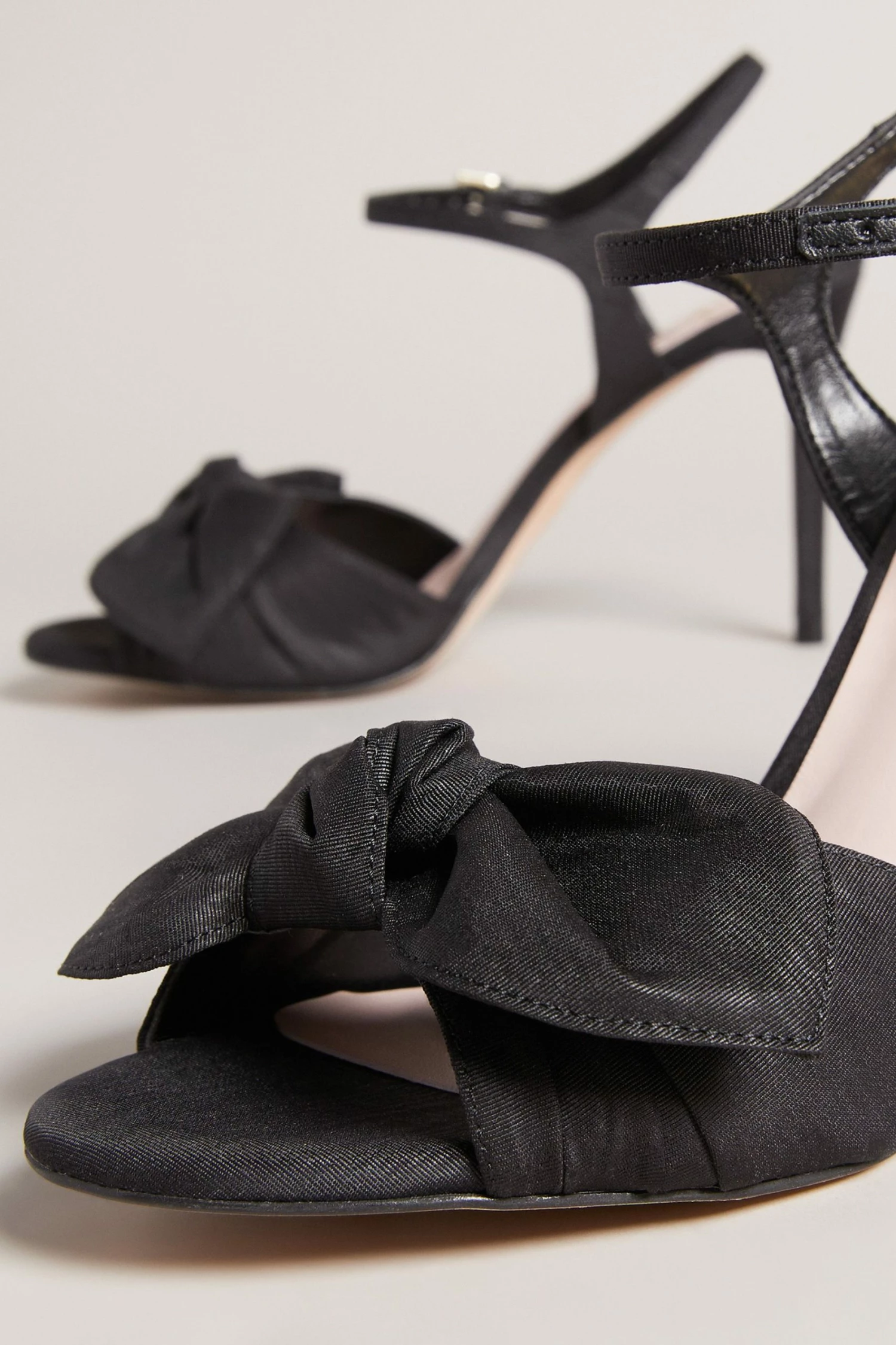 Ted Baker Heevia Black Moire Satin Bow 90Mm Heeled Sandals 6 Ted Baker Heevia Black Moire Satin Bow 90Mm Heeled Sandals - Image 4