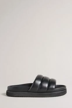 Ted Baker Amirra Black Padded Flat Mule Slider