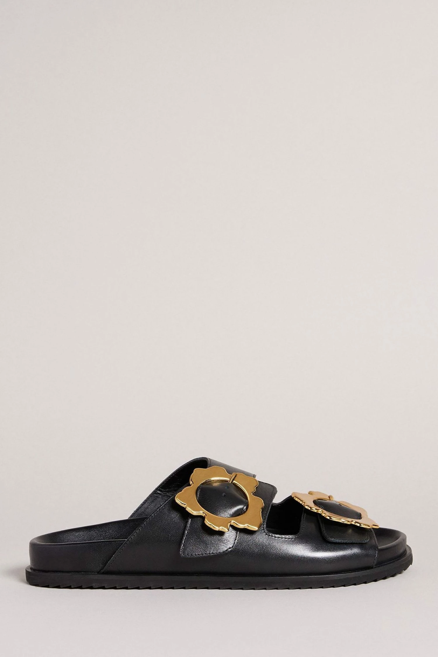 Ted Baker Flolah Black Magnolia Buckle Mule Sliders 3 Ted Baker Flolah Black Magnolia Buckle Mule Sliders