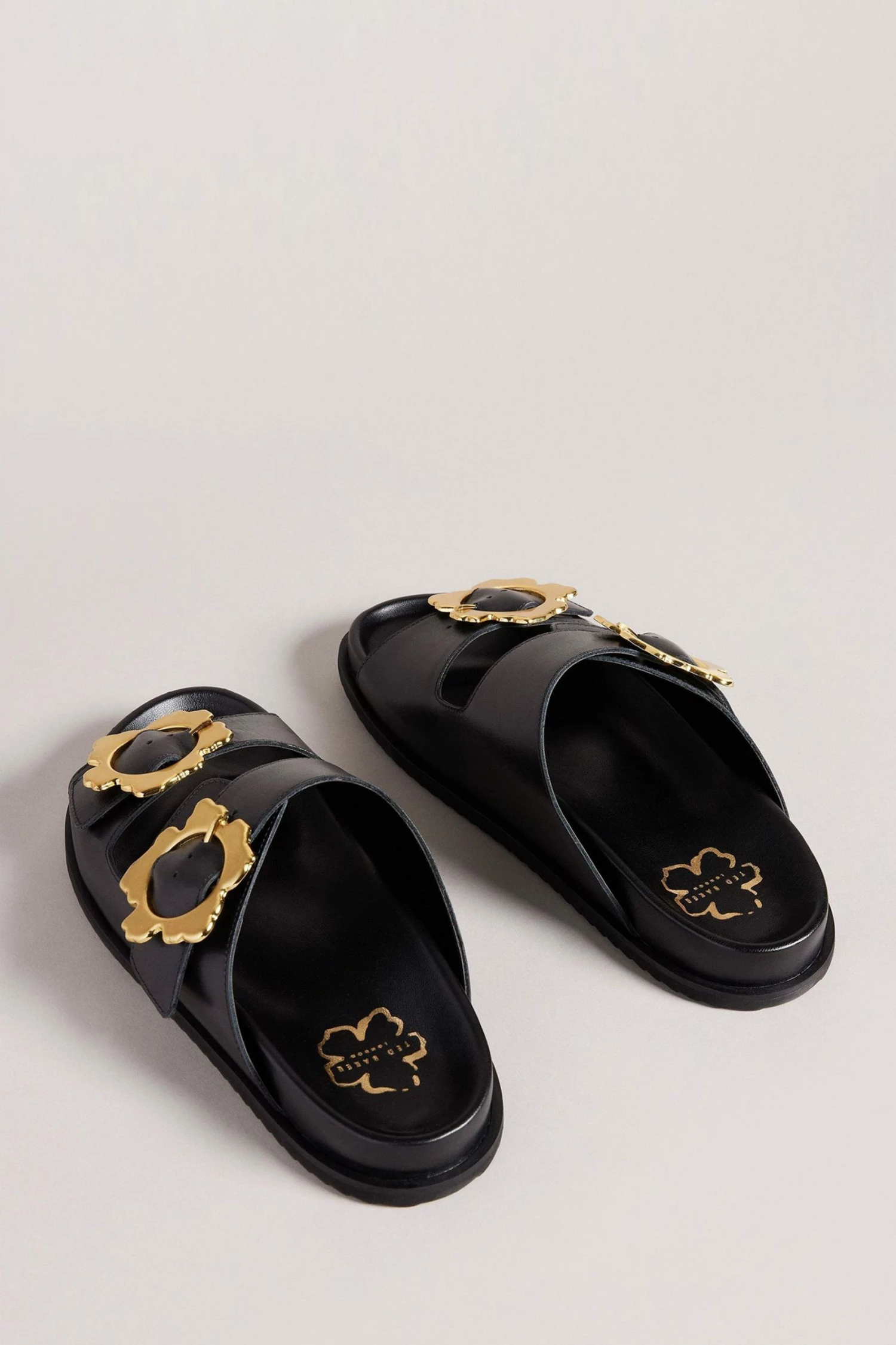 Ted Baker Flolah Black Magnolia Buckle Mule Sliders 4 Ted Baker Flolah Black Magnolia Buckle Mule Sliders - Image 2