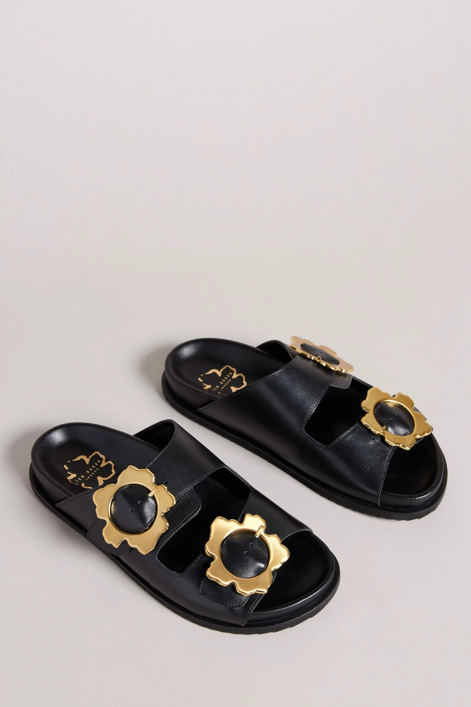 Ted Baker Flolah Black Magnolia Buckle Mule Sliders 5 Ted Baker Flolah Black Magnolia Buckle Mule Sliders - Image 3