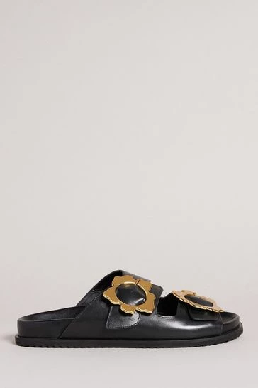 Ted Baker Flolah Black Magnolia Buckle Mule Sliders 7 Ted Baker Flolah Black Magnolia Buckle Mule Sliders - Image 5