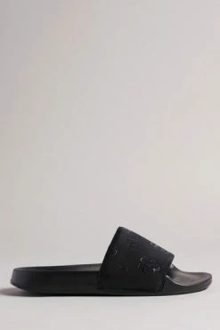 Ted Baker Black Magnolia Flower Sliders -tedbaker Shop Online unnamed file 5424