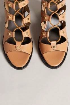 Ted Baker Lylla Light Brown Block Heel Ghillie Sandal -tedbaker Shop Online unnamed file 5438