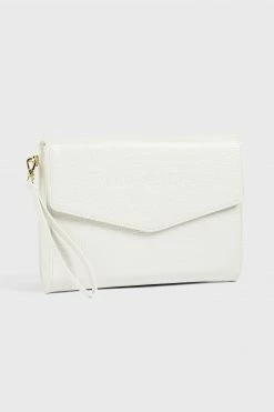 Ted Baker Nude Crocey Croc Detail Debossed Envelope Pouch Washbag