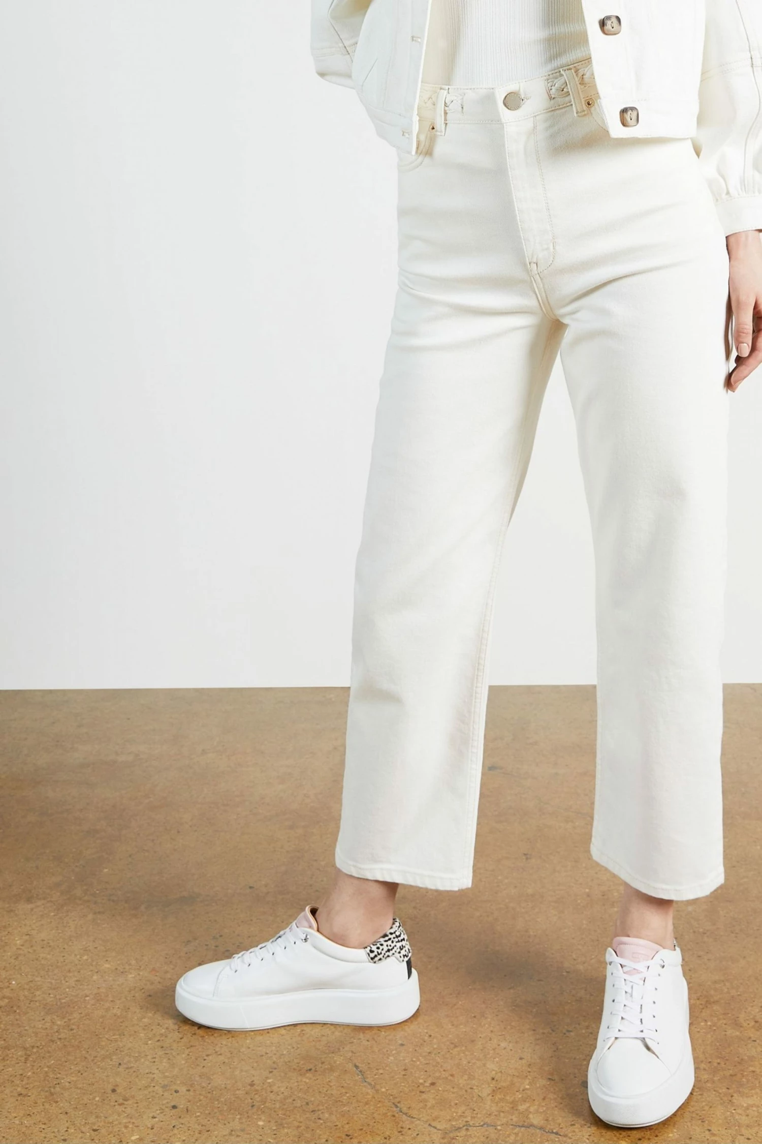 Ted Baker White Platel Plaited Waistband Straight Leg Jeans 3 Ted Baker White Platel Plaited Waistband Straight Leg Jeans