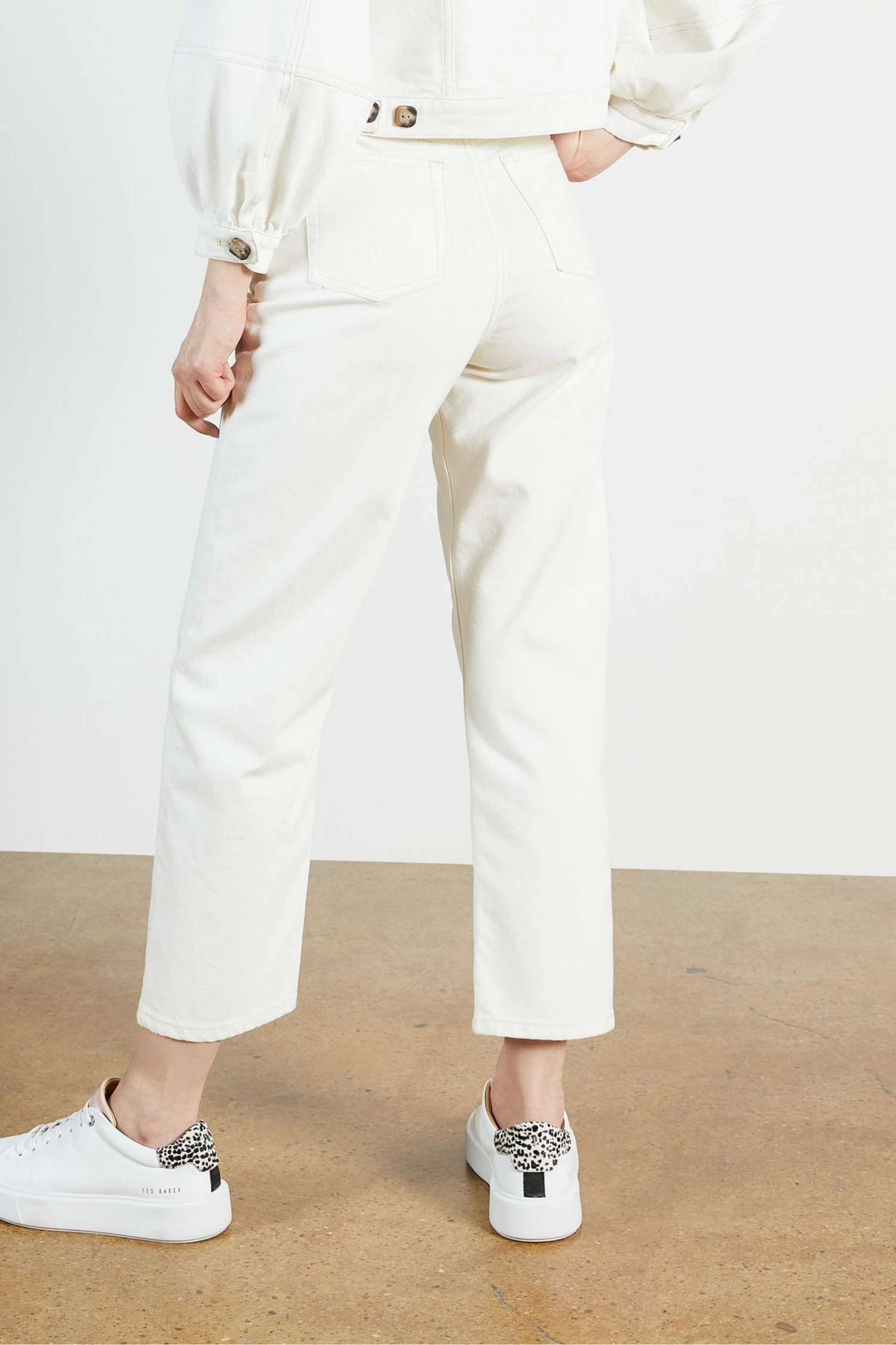 Ted Baker White Platel Plaited Waistband Straight Leg Jeans 4 Ted Baker White Platel Plaited Waistband Straight Leg Jeans - Image 2