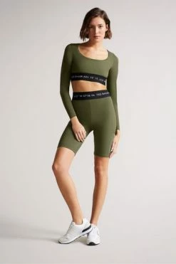 Ted Baker Dark Green Lleeya Branded Cycling Shorts -tedbaker Shop Online unnamed file 5715