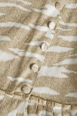 Ted Baker Brown Zebra Camel Dropped Waist Pleated Midi Skirt -tedbaker Shop Online unnamed file 5730