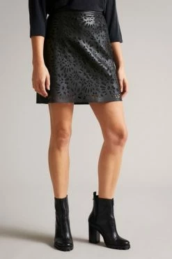 Ted Baker Keiss Black Cutwork Pleather Mini Skirt -tedbaker Shop Online unnamed file 5737