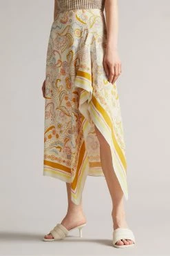 Ted Baker Yellow Rafaele Column Skirt With Curved Asymmetric Panel -tedbaker Shop Online unnamed file 5767