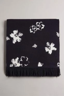 Ted Baker Xeter Navy Blue All-Over Flower Knitted Scarf 8 Ted Baker Xeter Navy Blue All-Over Flower Knitted Scarf -tedbaker Shop Online unnamed file 5859