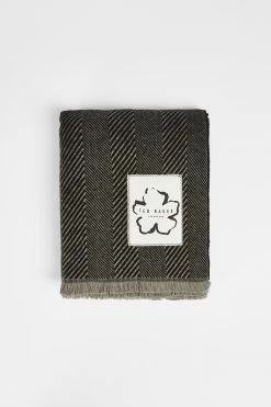 Ted Baker Hety Black Herringbone Scarf