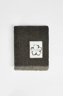 Ted Baker Hety Black Herringbone Scarf -tedbaker Shop Online unnamed file 5883