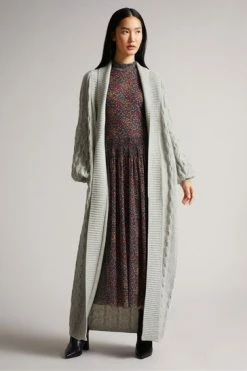 Ted Baker Sallly Mid-Grey Extreme Sleeve Cable Knit Cardigan 12 Ted Baker Sallly Mid-Grey Extreme Sleeve Cable Knit Cardigan -tedbaker Shop Online unnamed file 5914